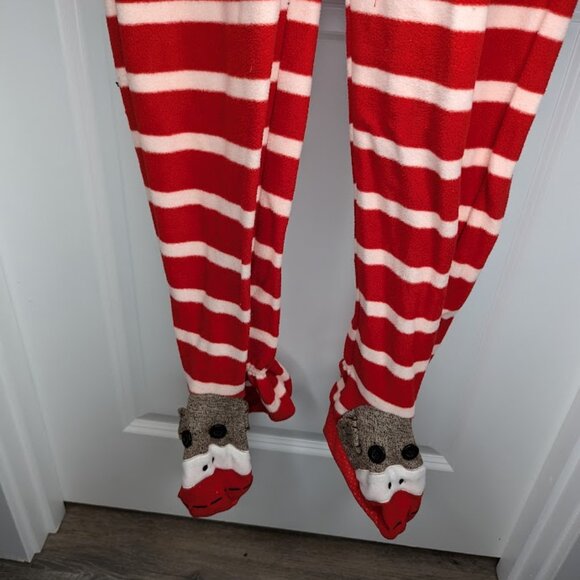 Nick & Nora Sock Monkey One Piece PJ's Size Medium - Picture 2 of 5
